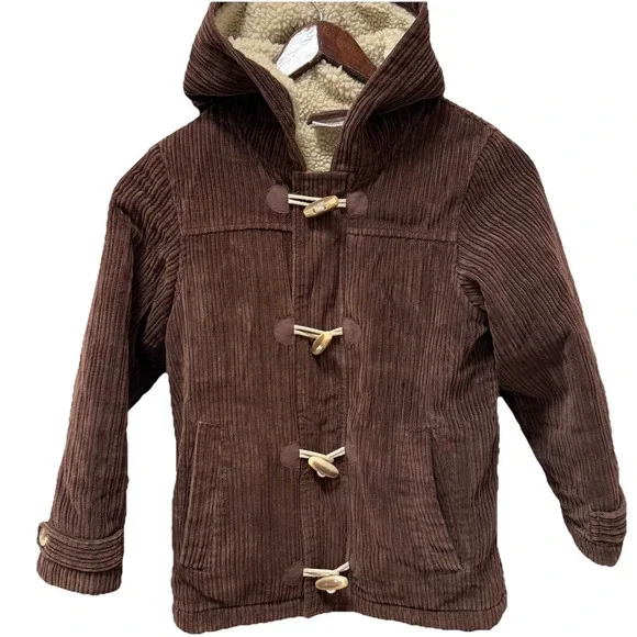Hanna Andersson Brown Corduroy Toggle Close Coat 130 Sz 8 Kids - Picture 1 of 9